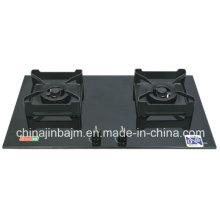 2 Quemador de vidrio templado Negro Color Built-in Hob